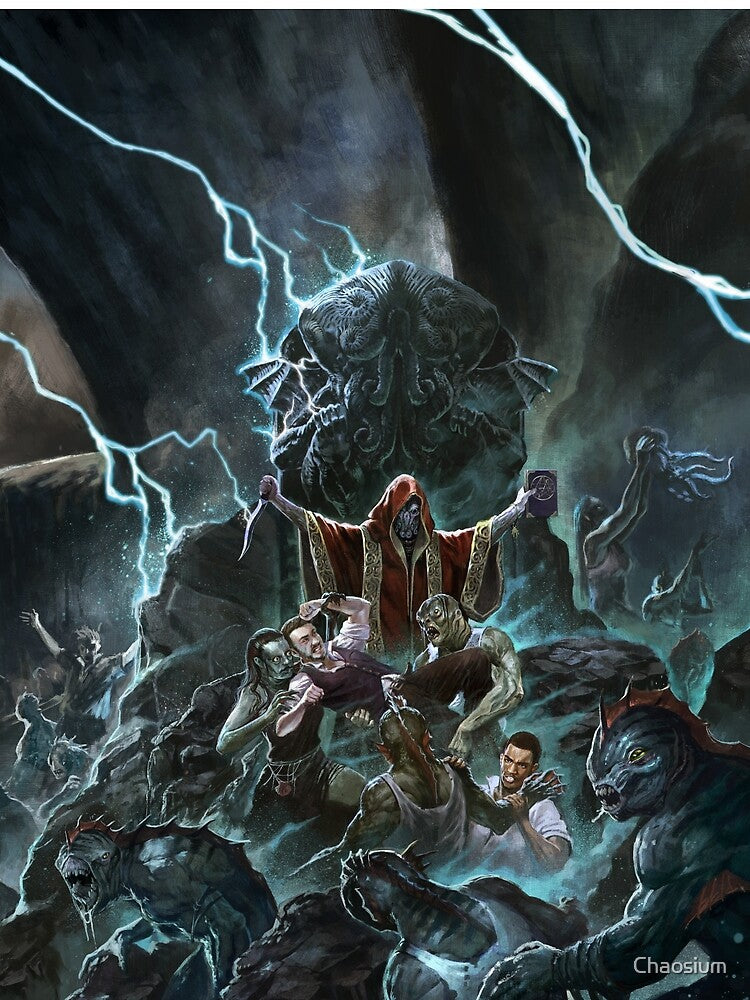 Cults of Cthulhu - front and back cover by Loïc Muzy by Chaosium