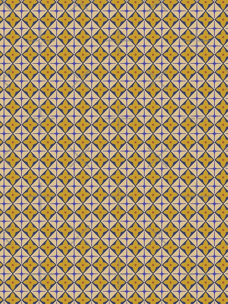 Classic Retro Flower Tiles Pattern by ellealsopaints