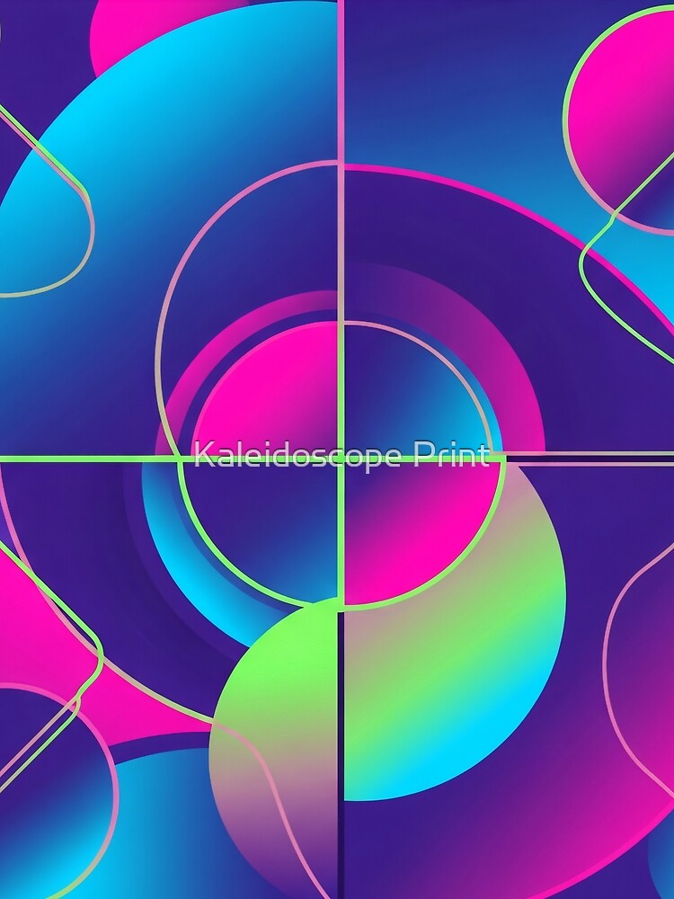 Neon Flow Geometry by Kaleidoscope Print