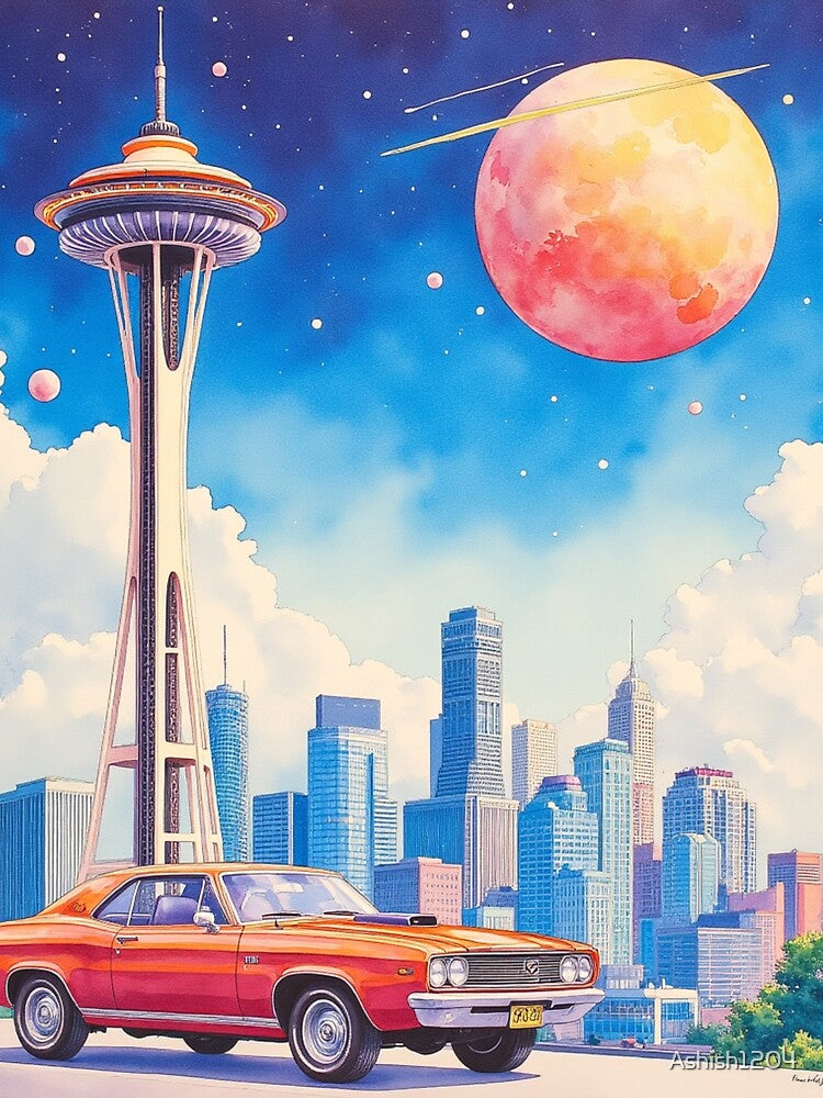 Space Needle - Retro Futurism by Ashish1204