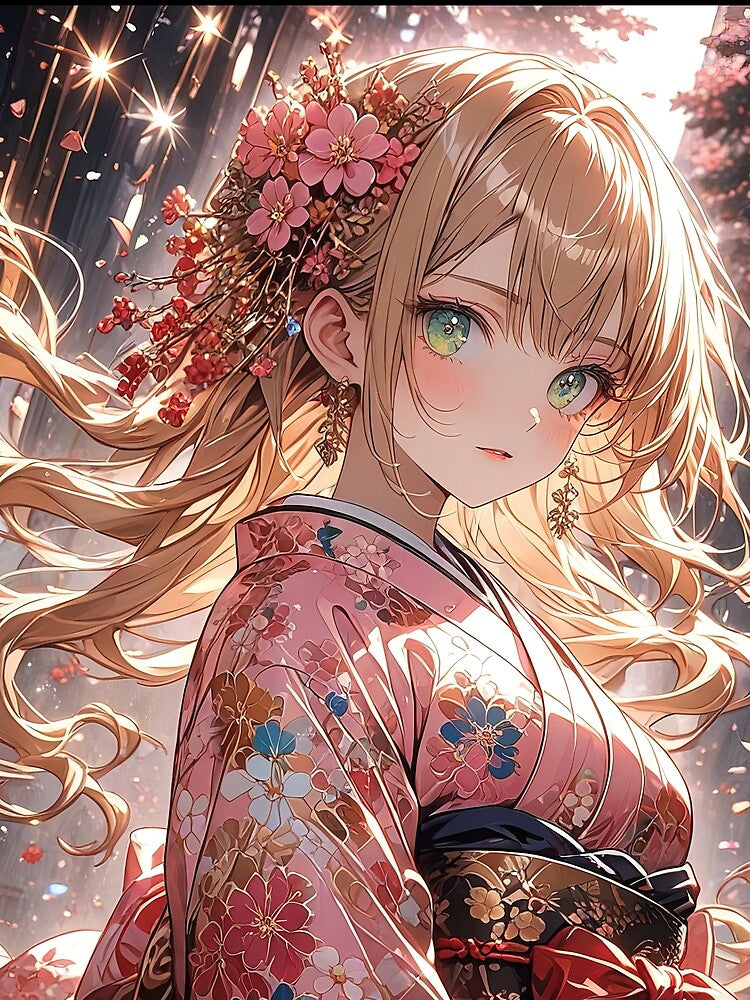 Anime girl in kimono in Chinese town art by TheArtistOf2022