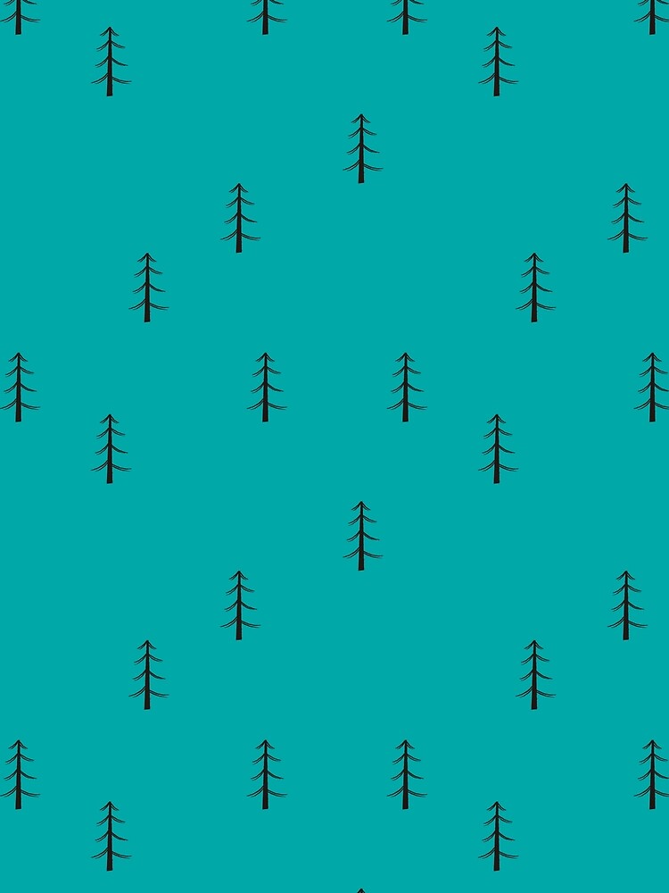 Minimalist Forest on Teal by KSimpson838