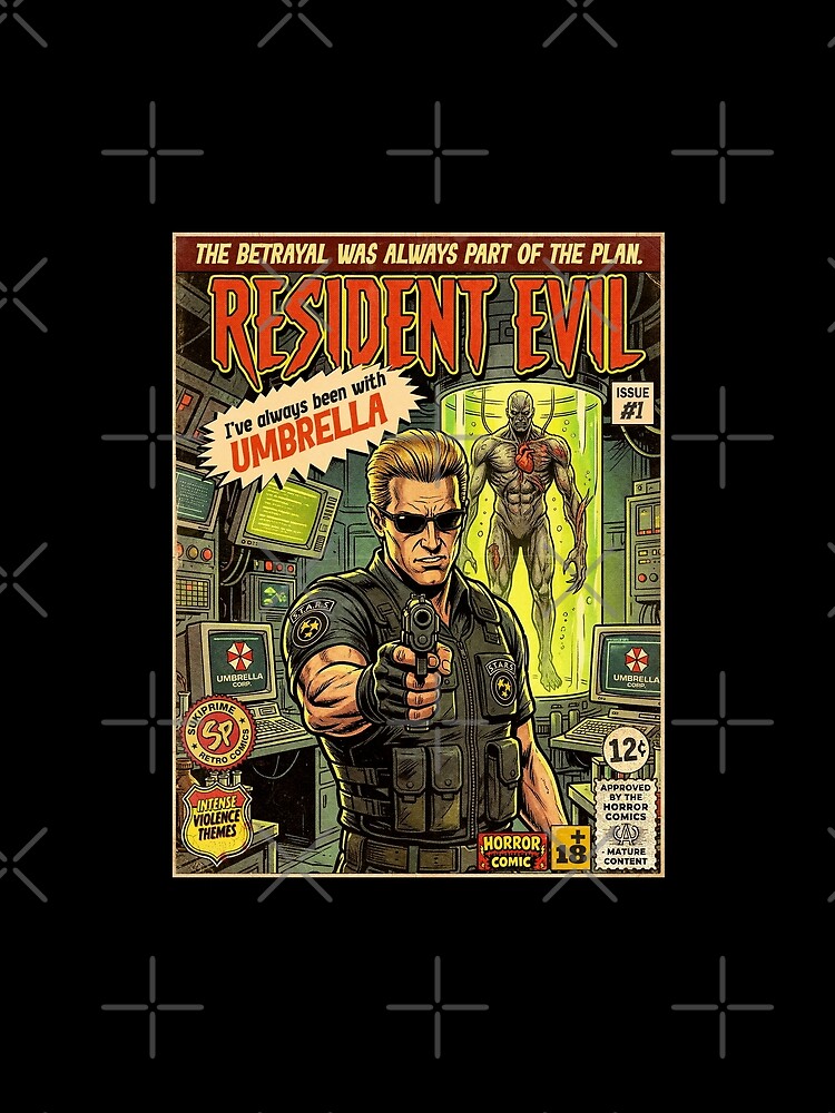 Resident Evil Albert Wesker Retro Vintage Comic Cover Art by Back2Collage