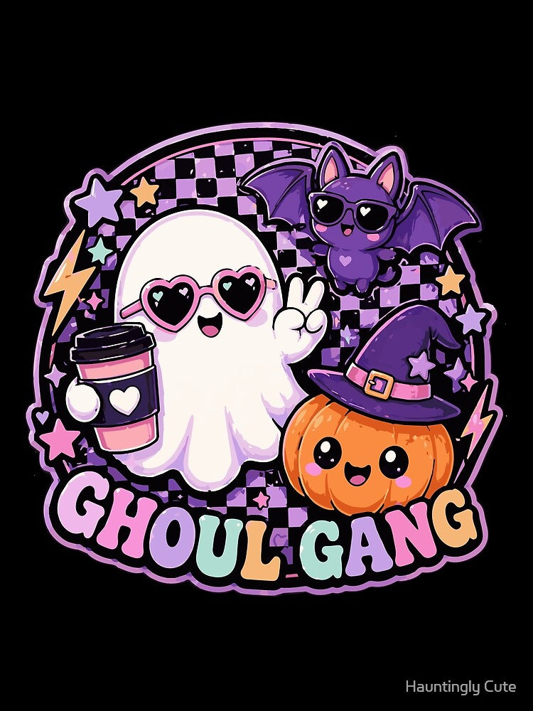 Retro Ghoul Gang - Kawaii Ghost Retro Spooky Crew by Hauntingly Cute