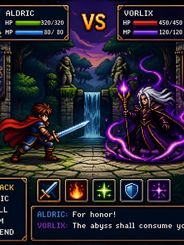Retro Pixel Battle Arena JRPG Fight Scene by ThePixelArchive
