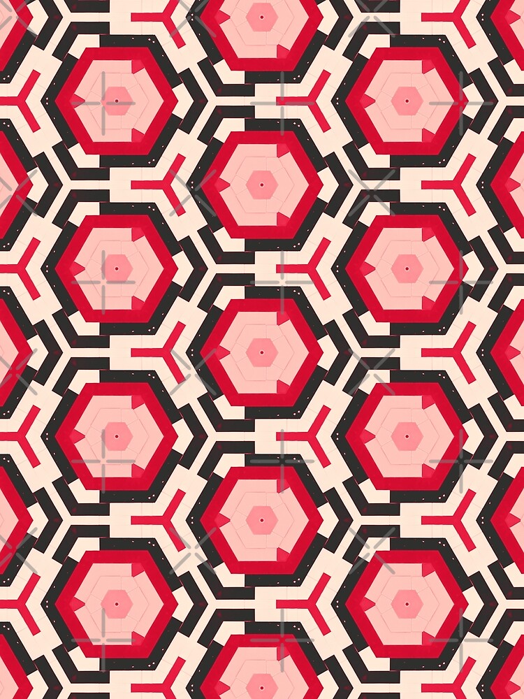 Cyber Red Hexagon Pattern by palaco210