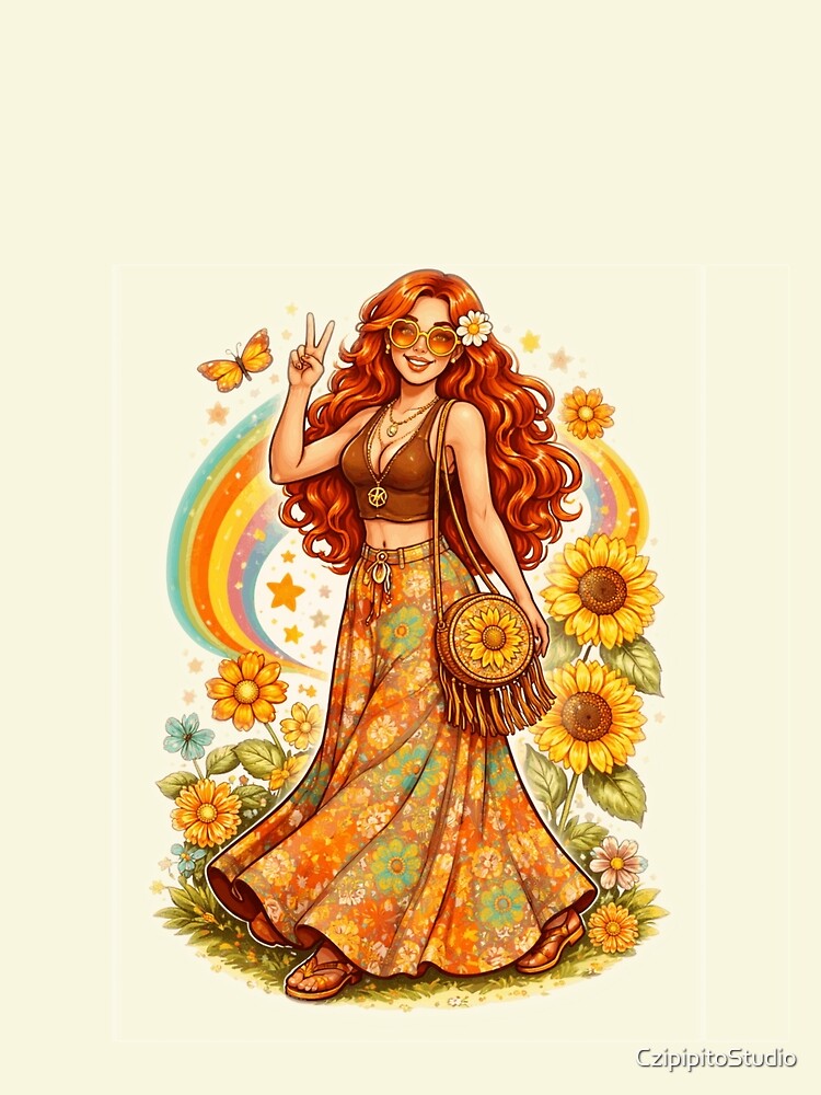 Retro Girl 70s Illustration by CzipipitoStudio