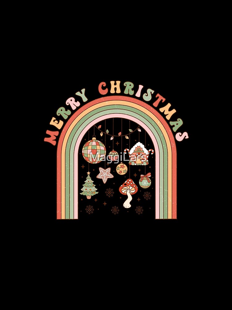 Retro Christmas merry christmas retro rainbow by MaggiLars