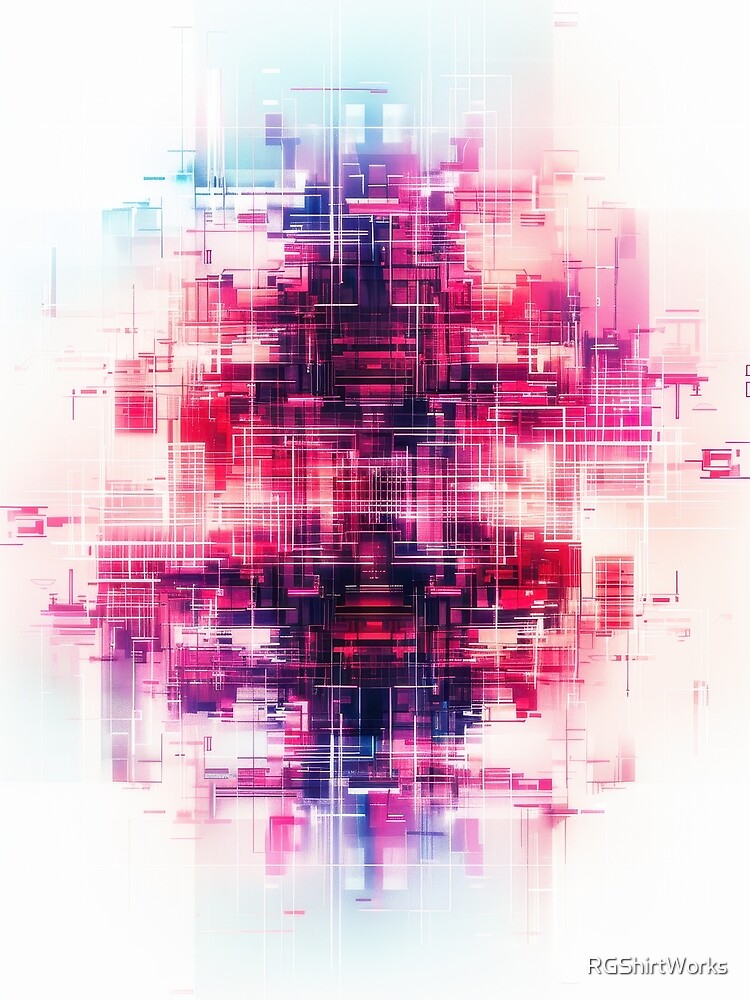 Abstract Geometric Neon Design in Pink and Blue by RGShirtWorks