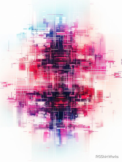 Abstract Geometric Neon Design in Pink and Blue by RGShirtWorks