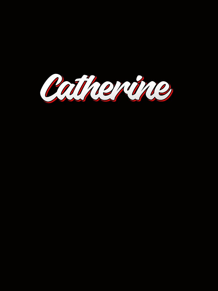 Retro Catherine Name Label (Black) by KACIIBARN
