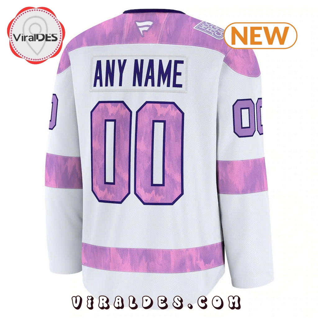 Florida Panthers Cancer Custom Practice White Hockey Jersey