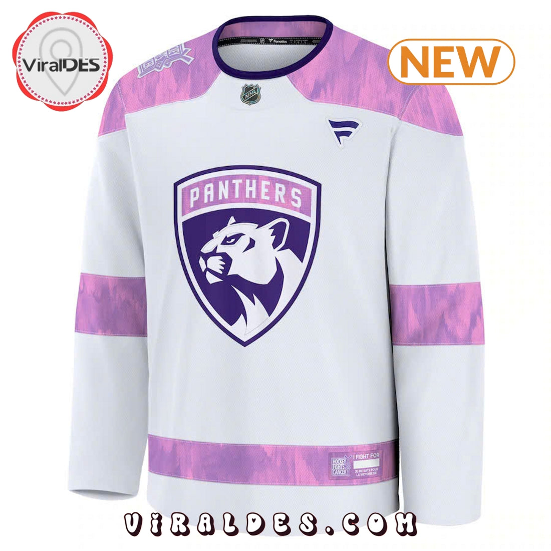 Florida Panthers Cancer Practice White Hockey Jersey
