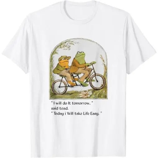 frog and toad shirt I Will do It tomorrow said toad T-Shirt Made in USA