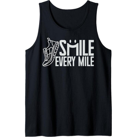 funny running runner smile every mile cool graphic & saying Tank Top Made in USA