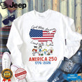 Peanuts Gang God Bless America Land That I Love USA Map T Shirt