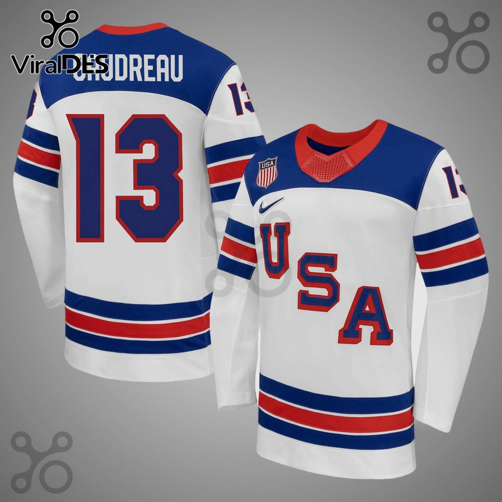 Gaudreau USA Hockey Jersey 13 – White Olympic Hockey Jersey