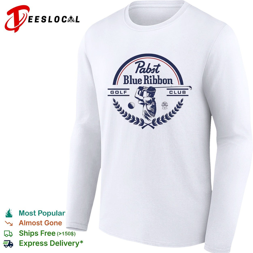 Pabst Blue Ribbon Golf Club Logo Beer PBR shirt