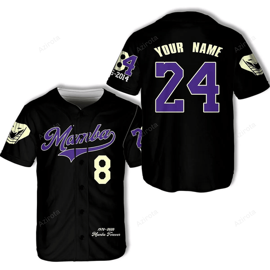 Personalized Black Los Angeles Football Team Idea Gift For Fans Black Mamba Snakeskin Pattern Baseball Jersey T-Shirts,...