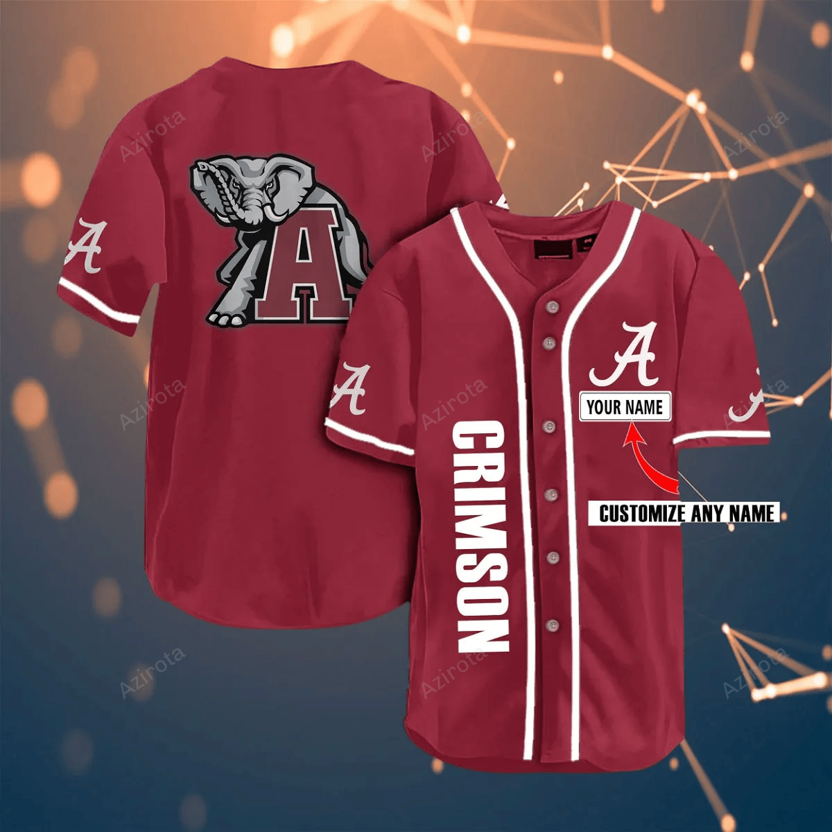 Alabama Crimson Tide Personalized Name Ncaa Fans Team 3d Customization Gifts Baseball Jersey - Zimustore