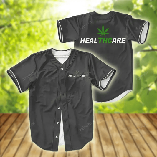 Weed Thc Healthcare Dope Vector Marijuana Baseball Jersey Colorful Adult Unisex S 5Xl Full Size
