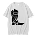 Give Cancer The Boot Awareness Ribbon Western Cowboy Boot 0 Tshirts Sweater