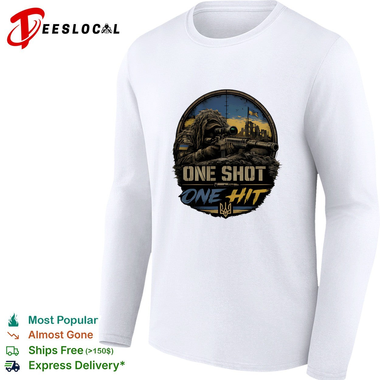 Ukrainian Sniper One Shot One Hit Military shirt
