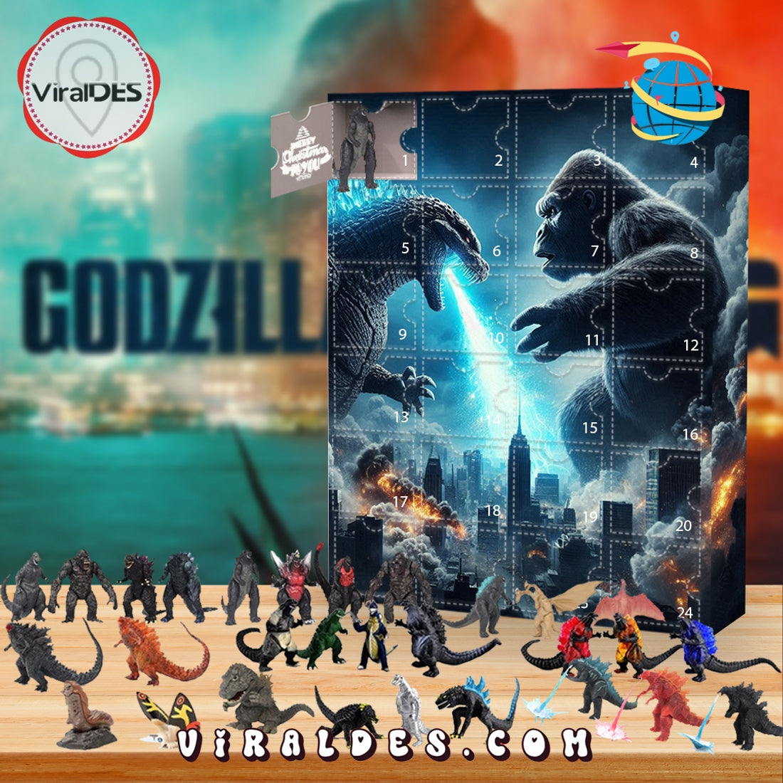 Godzilla vs. Kong Advent Calendar, 24 Gifts Are In It