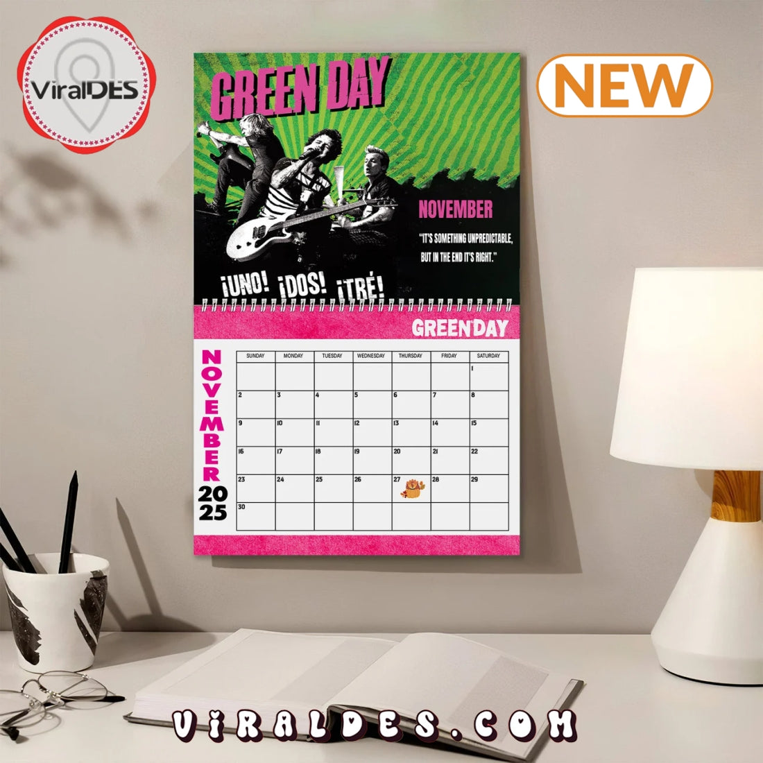 Green Day 2025 Happy New Year Calendar