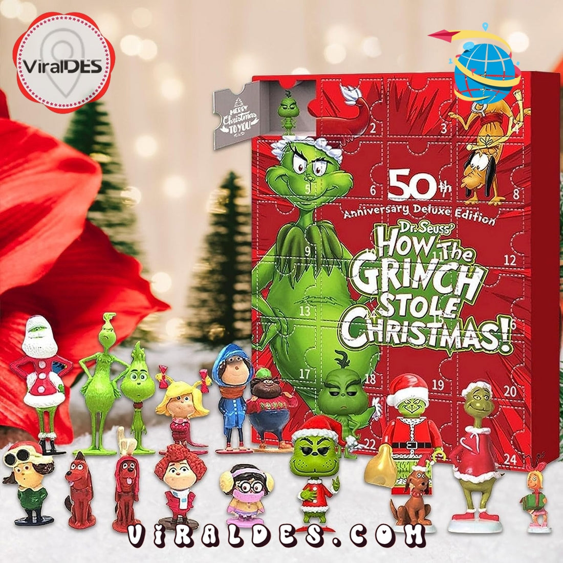Grinch 50th Anniversary Advent Calendar, Christmas Gifts
