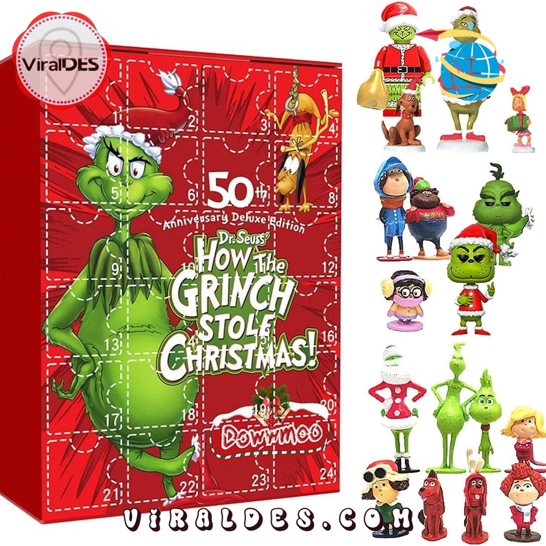 Grinch 50th Anniversary Advent Calendar, Christmas Gifts