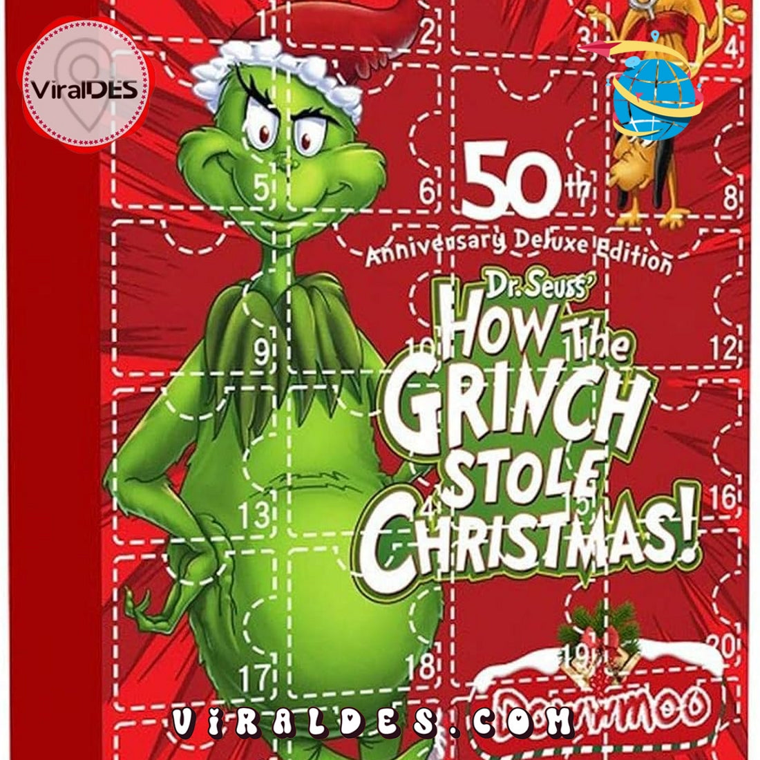 Grinch 50th Anniversary Advent Calendar, Christmas Gifts
