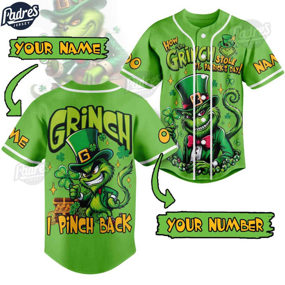 Grinch St. Patrick’s Day Fan Custom Baseball Jersey - Bafud T-Shirts, Hoodie, Sweatshirt | WearSparks.com (Image 2)