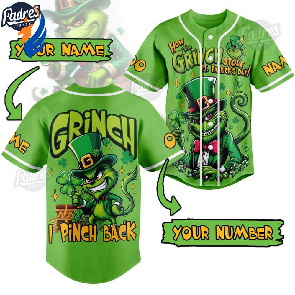 Grinch St. Patrick’s Day Fan Custom Baseball Jersey - Bafud T-Shirts, Hoodie, Sweatshirt | WearSparks.com (Image 1)