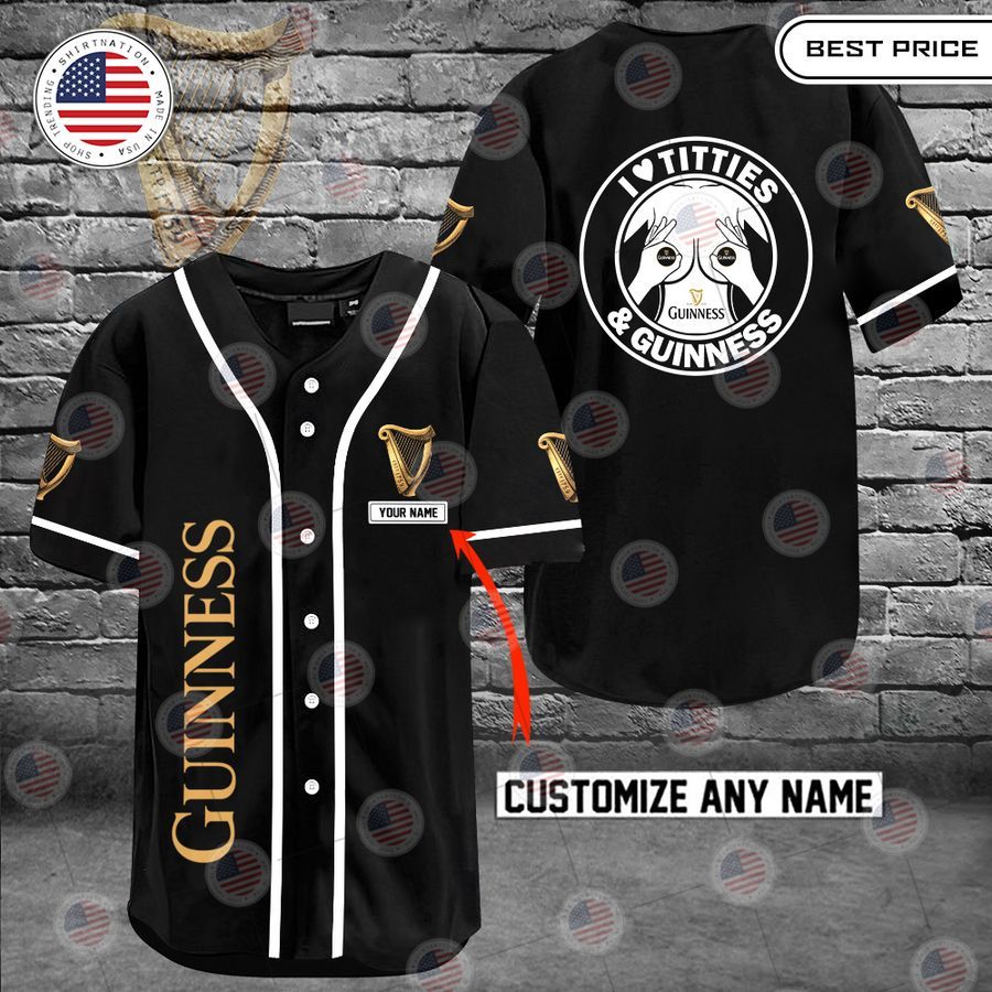 HOT Guinness I love titties and Guinness Custom Baseball jersey