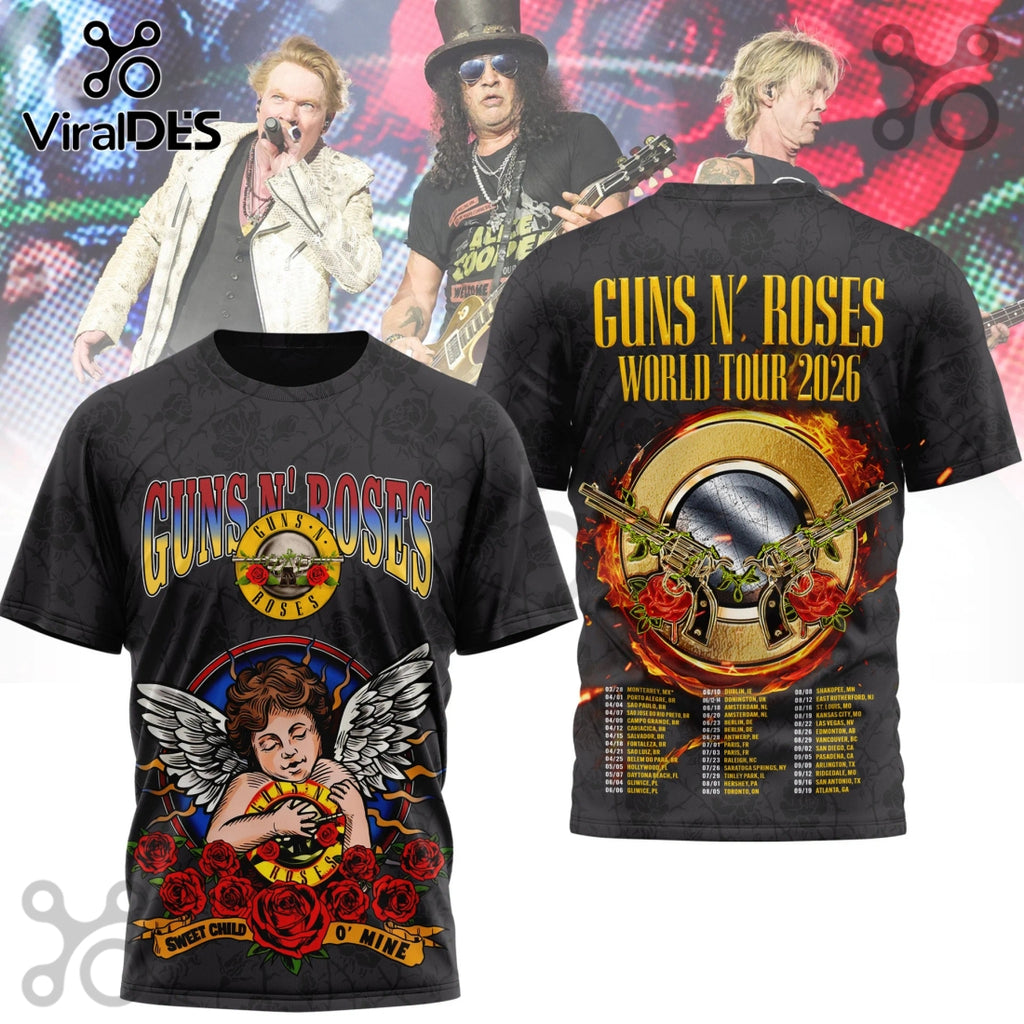 Guns N’ Roses World Tour 2026 3D T-Shirt