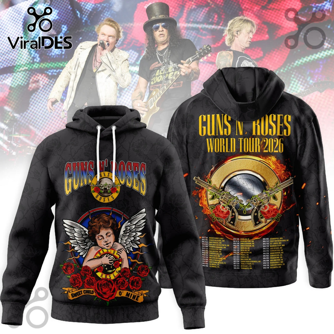Guns N’ Roses World Tour 2026 3D T-Shirt