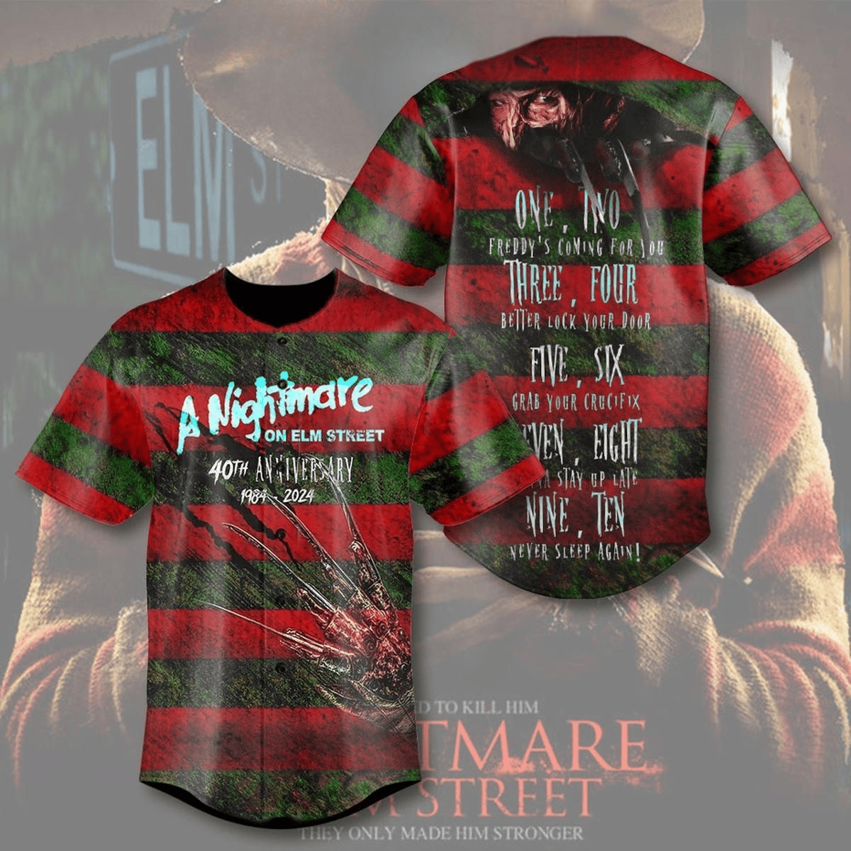 Halloween A Nightmare On Elm Street Freddy Kruger Baseball Jersey T-Shirts, Hoodie, Sweatshirt | WearSparks.com
