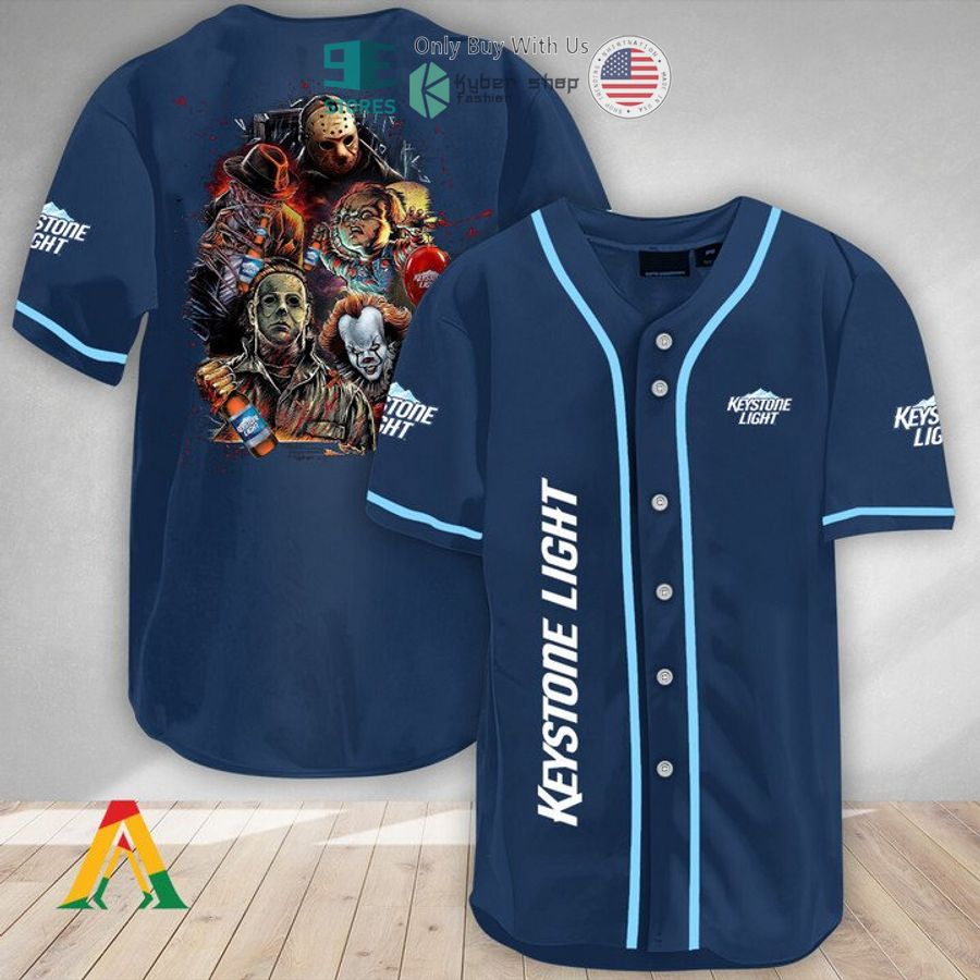 BEST Halloween Horror Characters Keystone Light Baseball Jersey