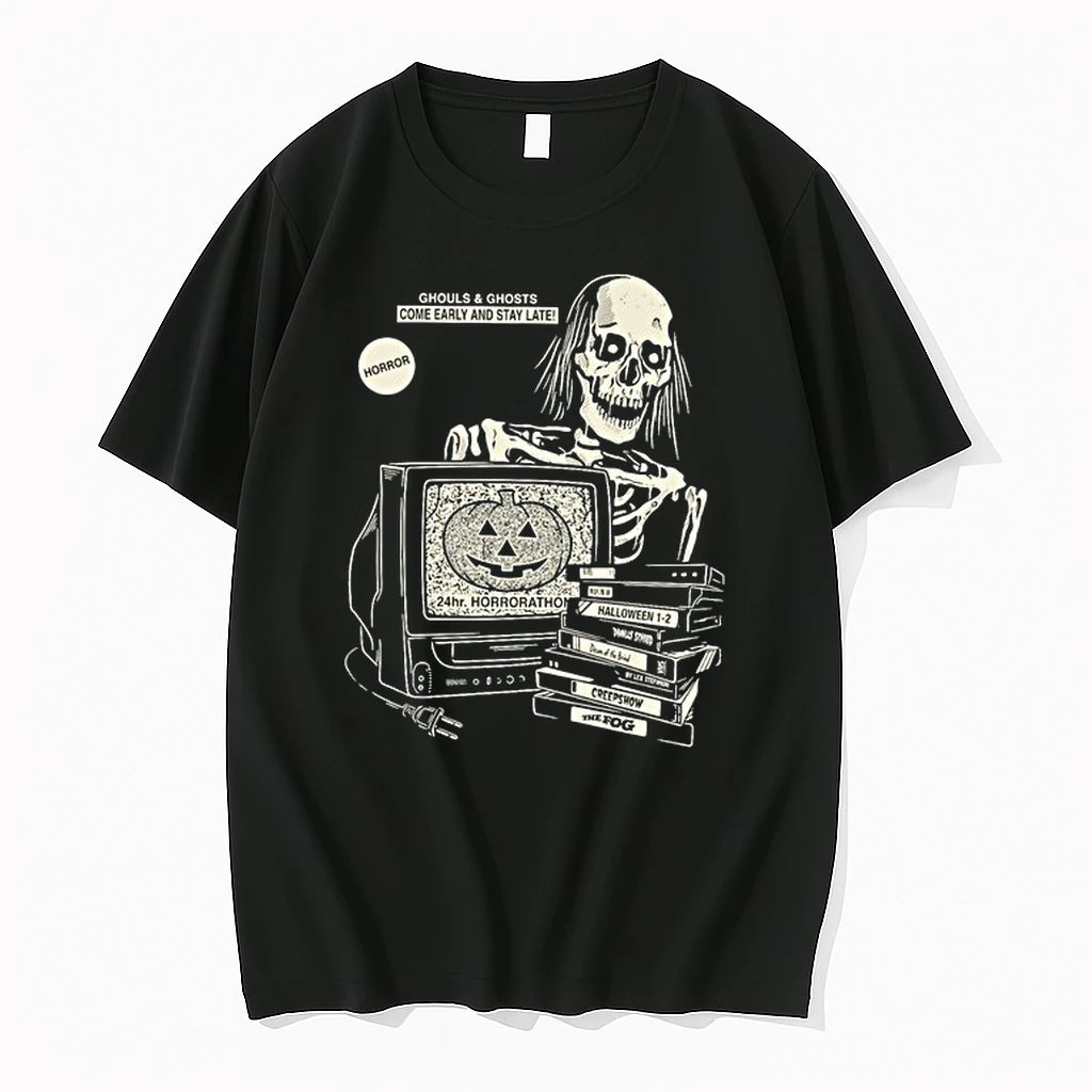 Halloween Horrorathon Ghouls And Ghosts Come Early And Stay Late Movie 0 Tshirts Sweater