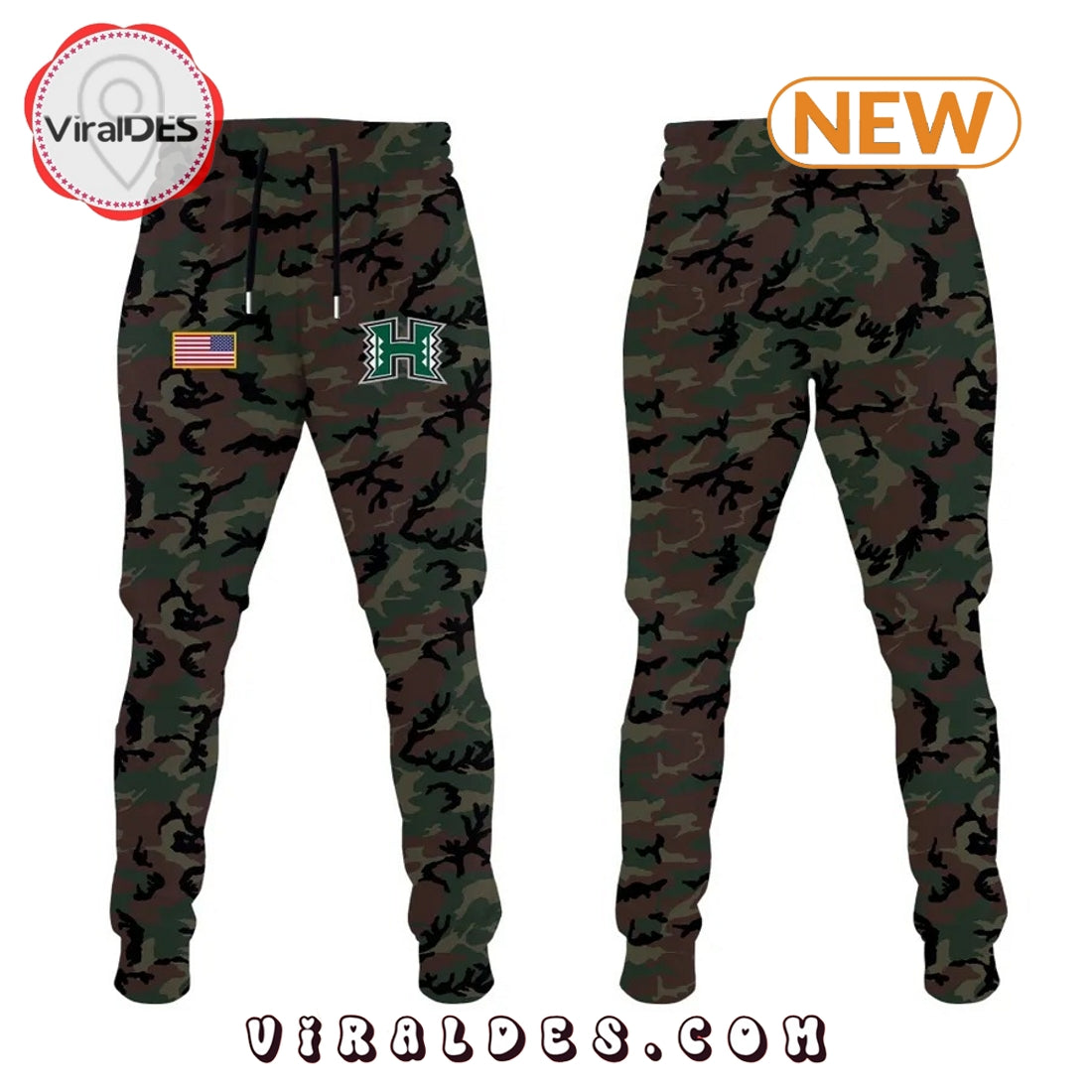 Hawaii Rainbow Warriors 2024 Veterans Camo Hoodie, Jogger, Cap