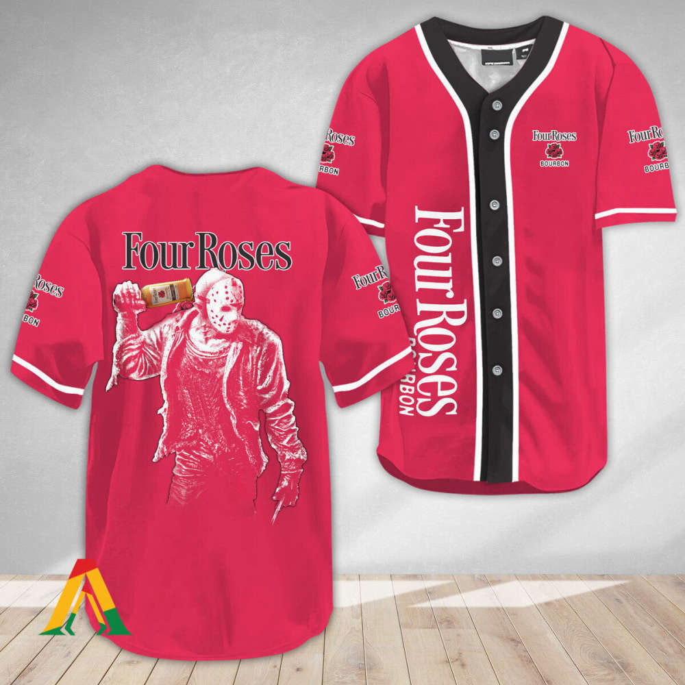 Horror Jason Voorhees 4 Roses Bourbon Baseball Jersey: A Spooky and Stylish Addition! - Aopprinter