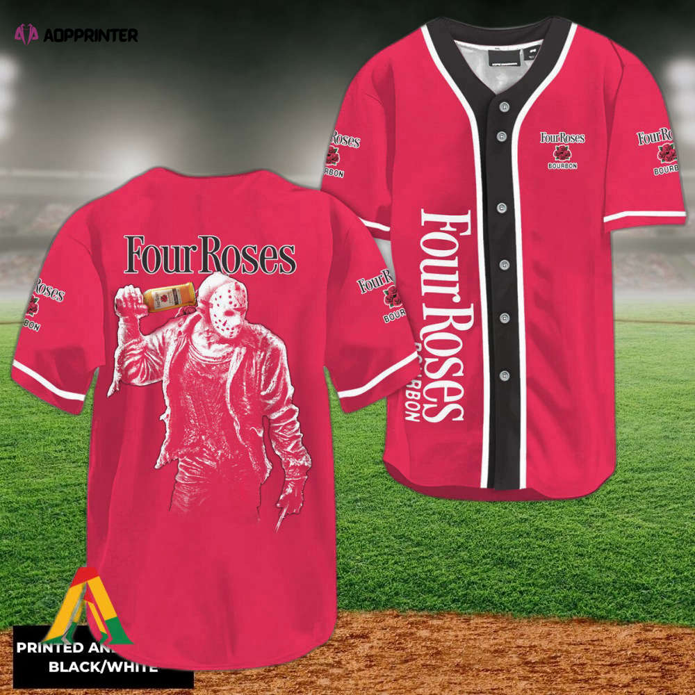 Horror Jason Voorhees 4 Roses Bourbon Baseball Jersey: A Spooky and Stylish Addition! - Aopprinter