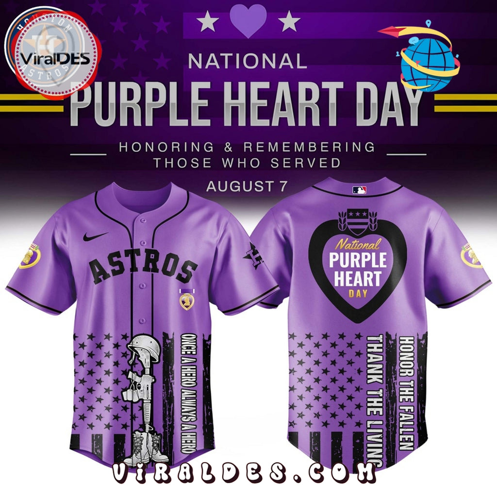 Houston Astros MLB x Purple Heart Day Baseball Jersey