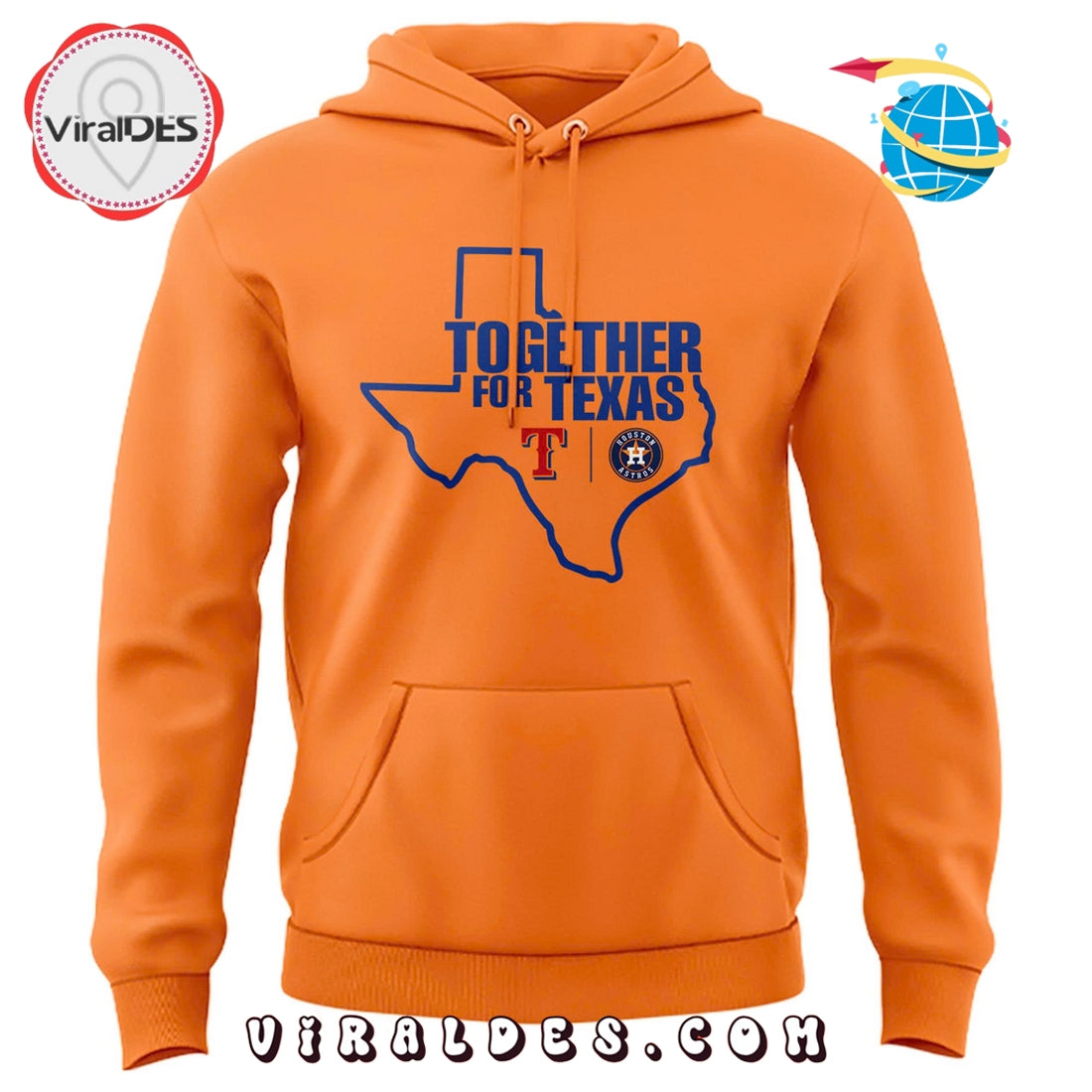 Houston Astros Together For Texas Orange Hoodie 2025