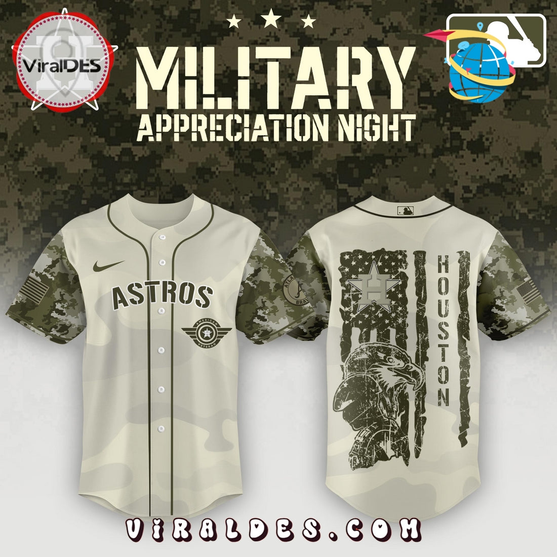 Houston Astros x MLB 2025 Armed Forces Day Night Baseball Jersey