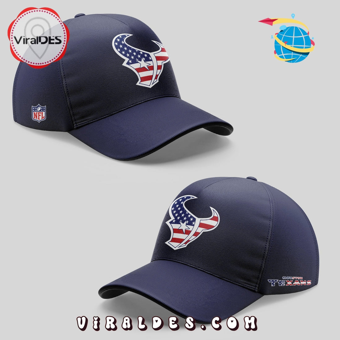 Houston Texans 2025 American Independence Day Hoodie, Cap