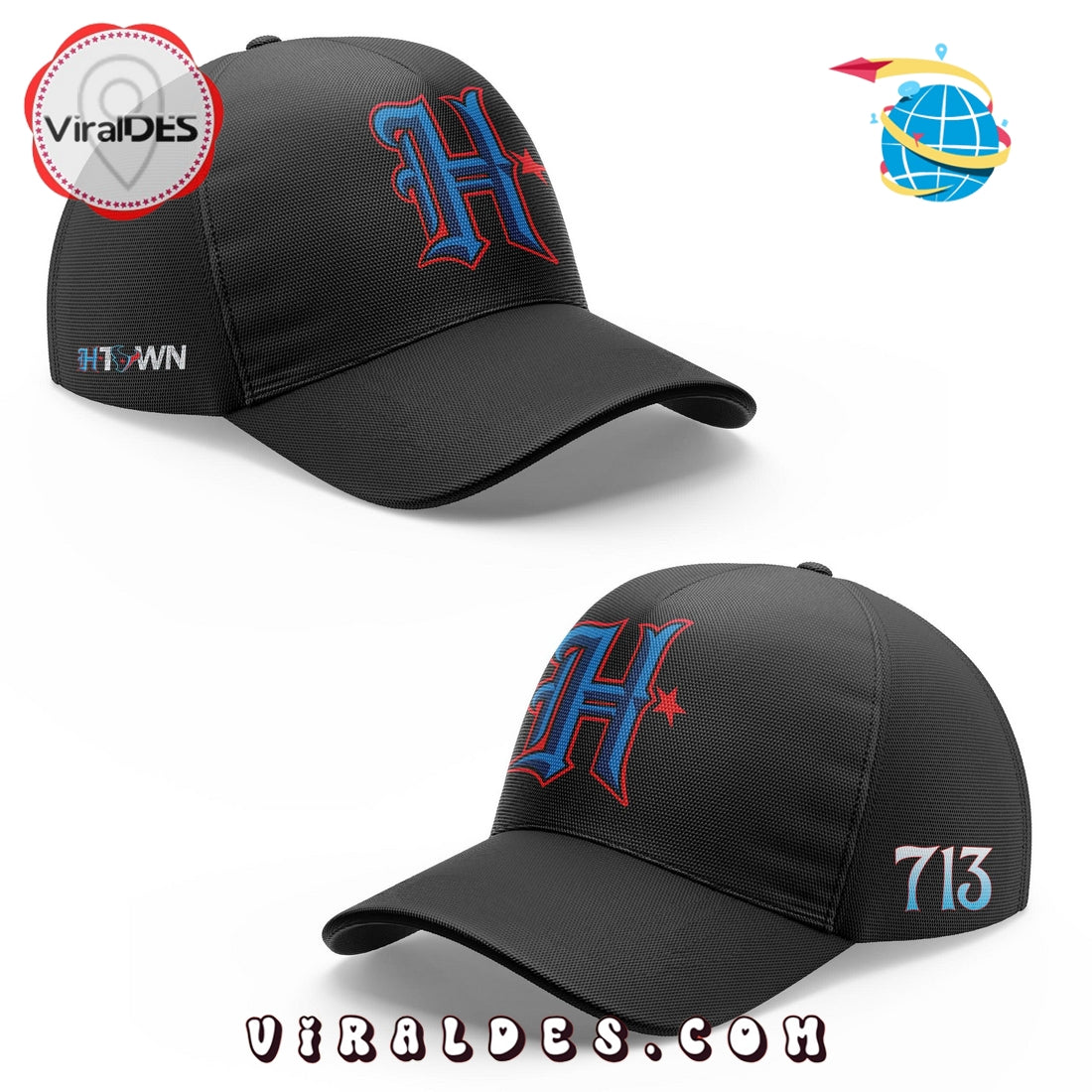 Houston Texans 713 New 2025 Black Hoodie, Cap