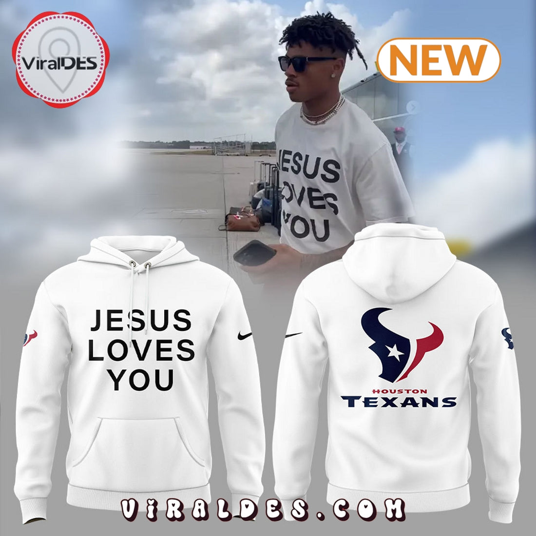 Houston Texans Jesus Love You Hoodie, Jogger, Cap