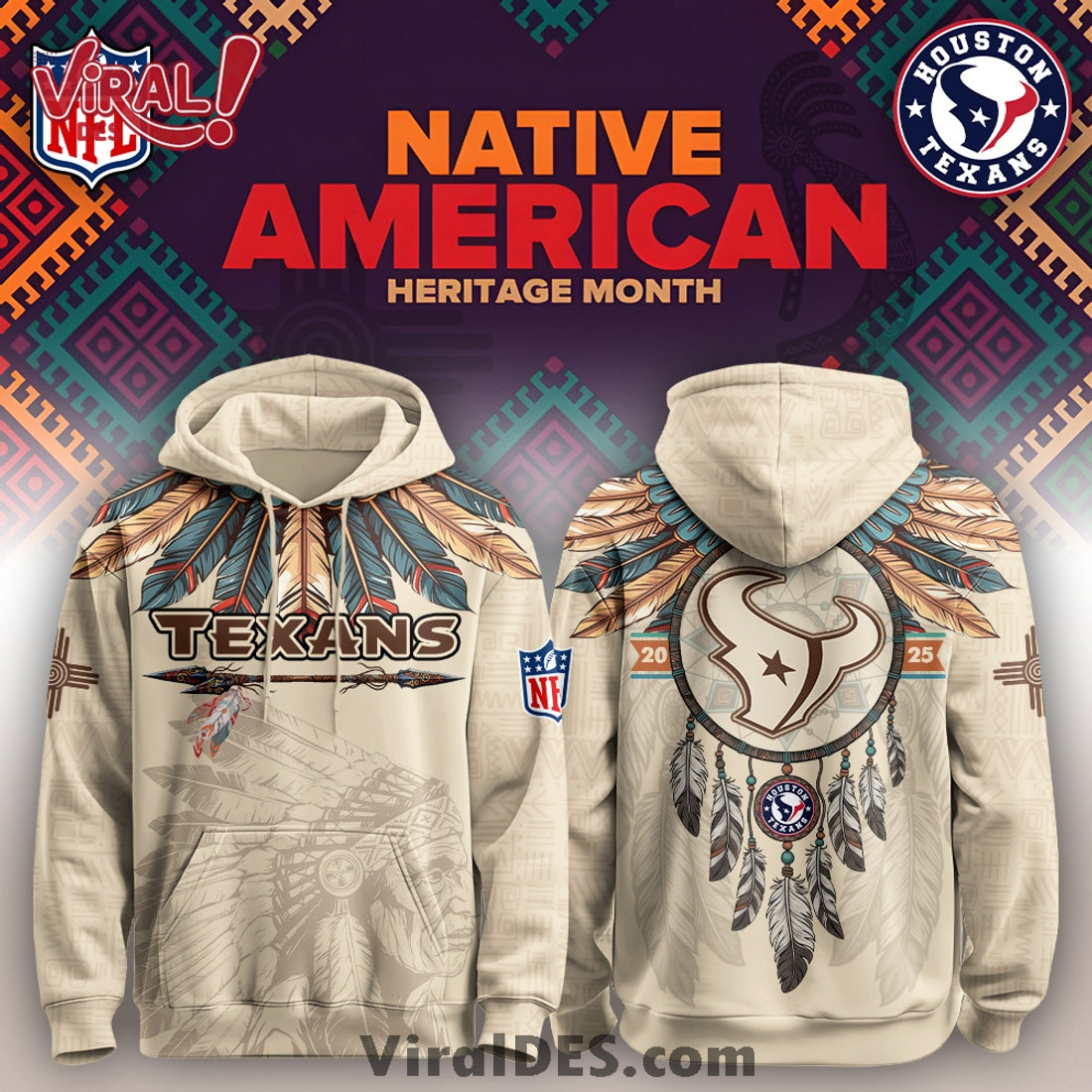 Houston Texans Native American Heritage Month Limited Editions Hoodie